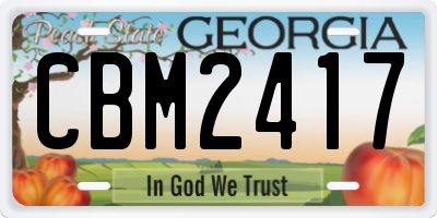 GA license plate CBM2417