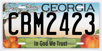 GA license plate CBM2423