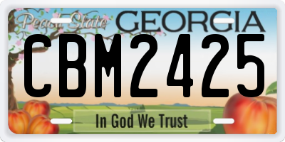 GA license plate CBM2425