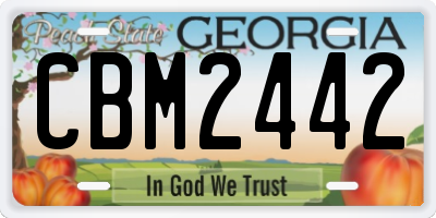 GA license plate CBM2442