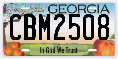 GA license plate CBM2508