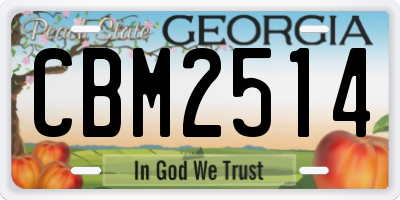 GA license plate CBM2514