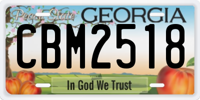 GA license plate CBM2518