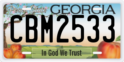 GA license plate CBM2533