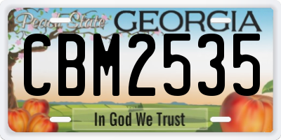 GA license plate CBM2535