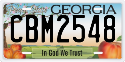 GA license plate CBM2548