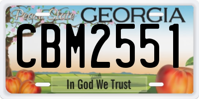 GA license plate CBM2551