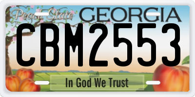 GA license plate CBM2553