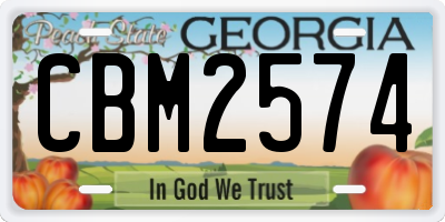 GA license plate CBM2574