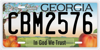 GA license plate CBM2576