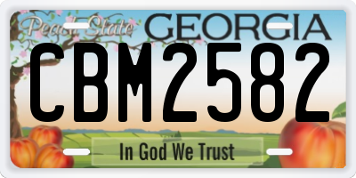 GA license plate CBM2582