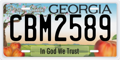 GA license plate CBM2589