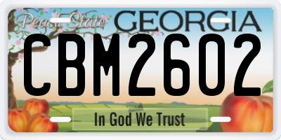 GA license plate CBM2602