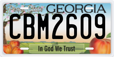 GA license plate CBM2609