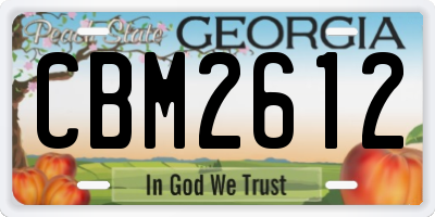 GA license plate CBM2612