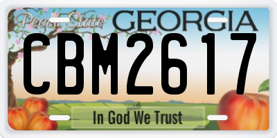 GA license plate CBM2617