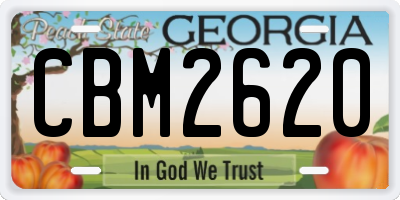 GA license plate CBM2620