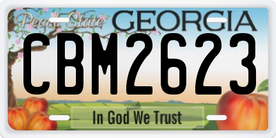 GA license plate CBM2623