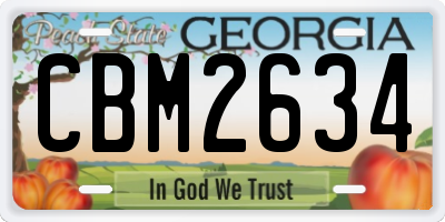 GA license plate CBM2634