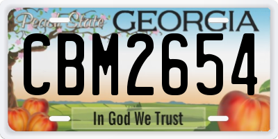 GA license plate CBM2654
