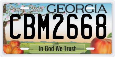 GA license plate CBM2668