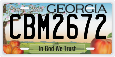 GA license plate CBM2672