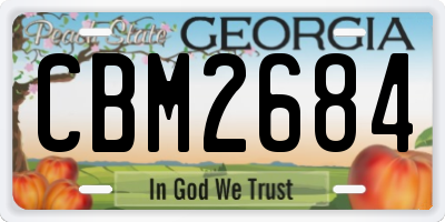 GA license plate CBM2684