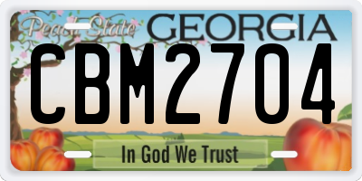 GA license plate CBM2704