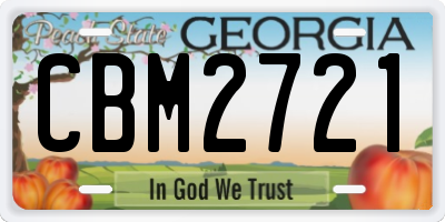 GA license plate CBM2721