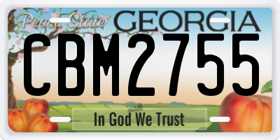 GA license plate CBM2755