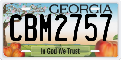 GA license plate CBM2757