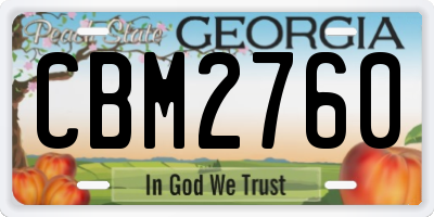 GA license plate CBM2760