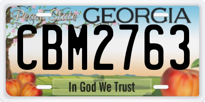 GA license plate CBM2763