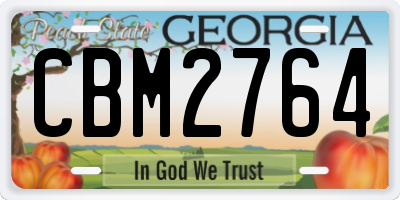 GA license plate CBM2764