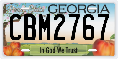 GA license plate CBM2767