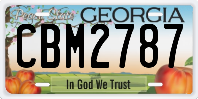 GA license plate CBM2787
