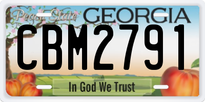 GA license plate CBM2791