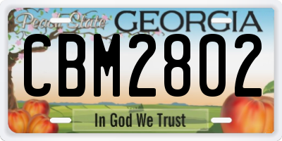 GA license plate CBM2802