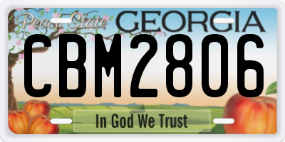 GA license plate CBM2806
