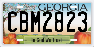 GA license plate CBM2823