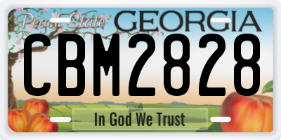 GA license plate CBM2828