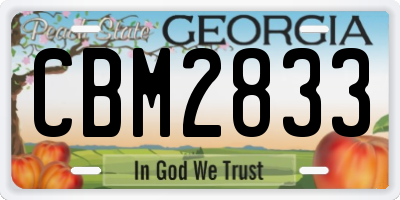 GA license plate CBM2833