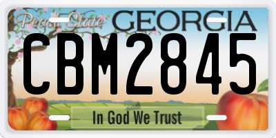 GA license plate CBM2845