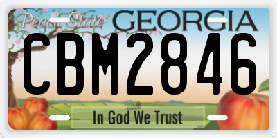 GA license plate CBM2846