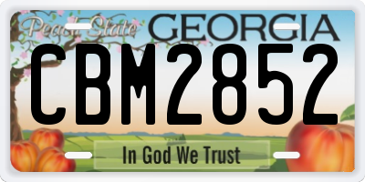 GA license plate CBM2852