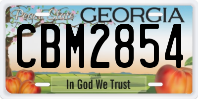 GA license plate CBM2854
