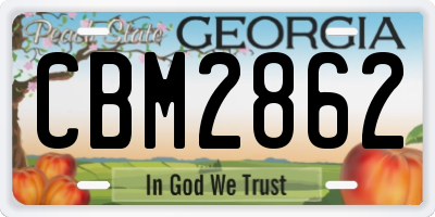 GA license plate CBM2862
