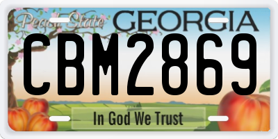 GA license plate CBM2869
