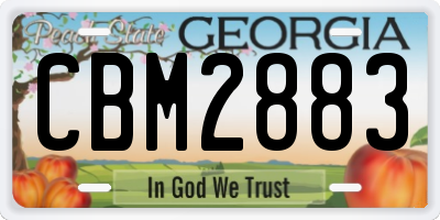 GA license plate CBM2883