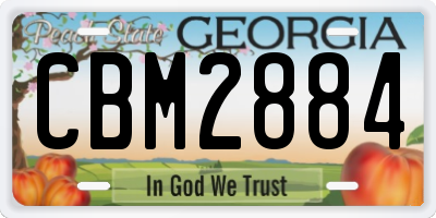 GA license plate CBM2884